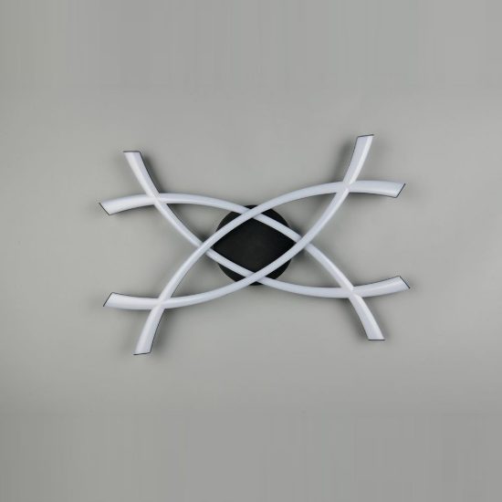 Applique per soggiorno led 22w 3000k moderna nera dalla forma scultorea