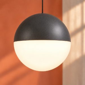 Lampada a sospensione led 5w 3000k per sala da pranzo moderna antracite con sfera antracite bianca