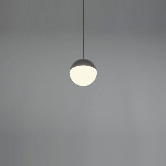 Lampada a sospensione led 5w 3000k per sala da pranzo moderna antracite con sfera antracite bianca