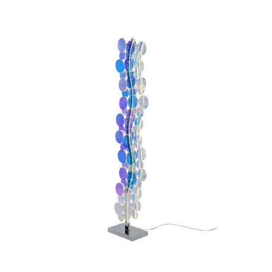 Piantana led 18w 4000k per soggiorno moderna cromo con diffusori iridescenti