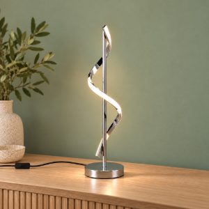 Lampada da tavolo per soggiorno led 8,5w 4000k moderna cromata