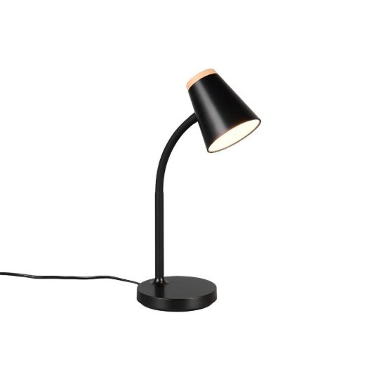 Lampada da scrivania led 4,5w 3000k per ufficio con braccio flessibile nera