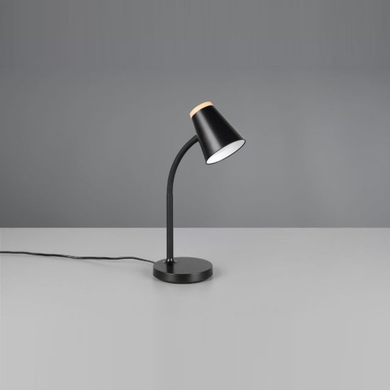 Lampada da scrivania led 4,5w 3000k per ufficio con braccio flessibile nera