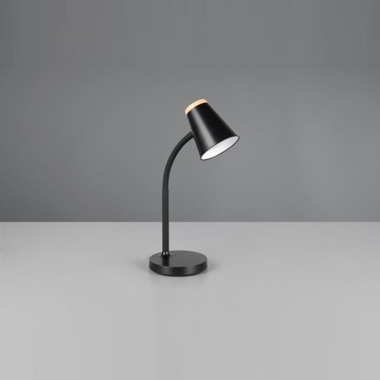 Lampada da scrivania led 4,5w 3000k per ufficio con braccio flessibile nera