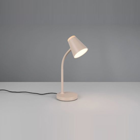 Lampada da scrivania led 4,5w 3000k per ufficio con braccio flessibile beige caldo