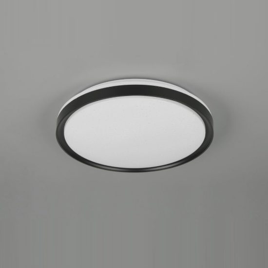 Plafoniera led 14w cct 2700k 6500k rgb con telecomando moderna rotonda nera effetto cielo stellato