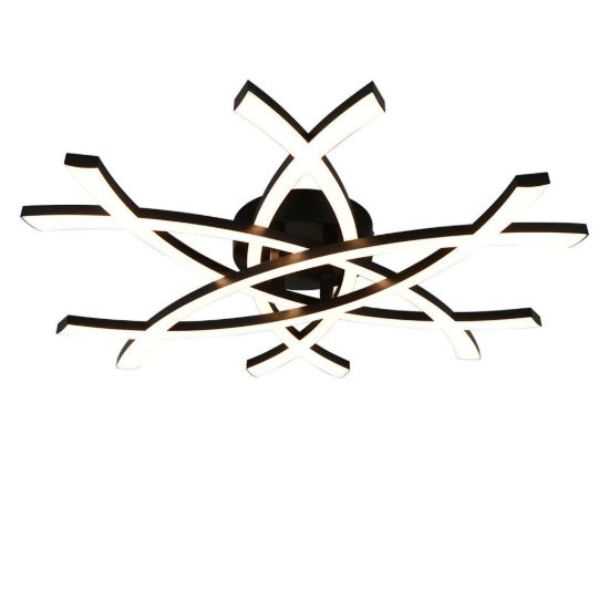 Plafoniera led 33w 3000k per soggiorno moderna nera dalla forma scultorea