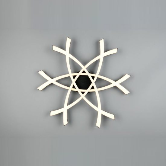 Plafoniera led 33w 3000k per soggiorno moderna nera dalla forma scultorea