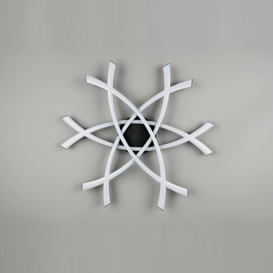Plafoniera led 33w 3000k per soggiorno moderna nera dalla forma scultorea