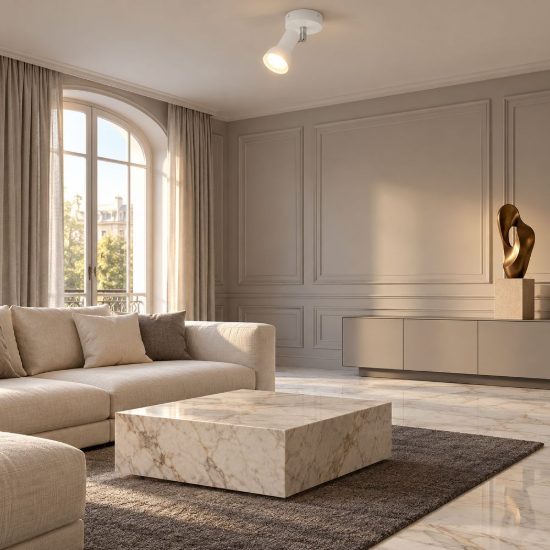 Faretto da soffitto per salotto orientabile moderno bianco