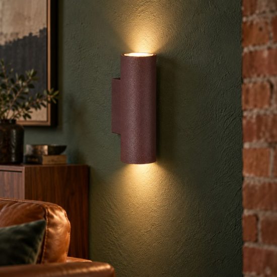 Applique bi-emissione 2 luci per soggiorno moderna ruggine