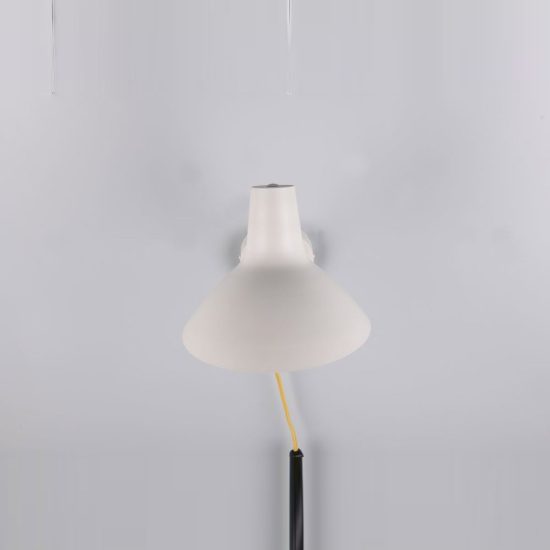 Applique per comodino camera da letto bianca ottone satinato con braccio flessibile interruttore