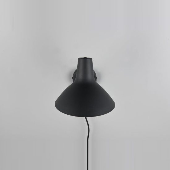 Applique per comodino camera da letto nera ottone satinato con braccio flessibile interruttore
