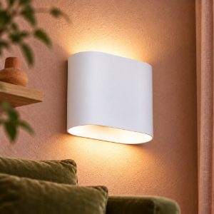 Applique per salotto bi-emissione moderna bianca