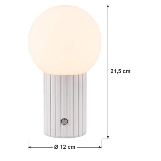 Abat-jour ricaricabile led 2w cct 2300k 3000k 4000k touch per comodino bianco con sfera bianca