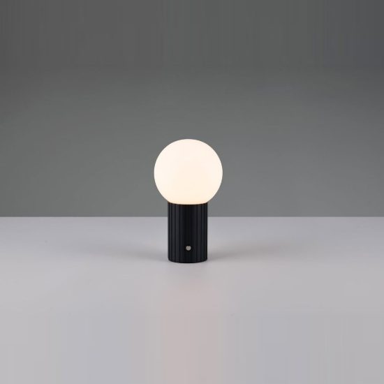 Abat-jour ricaricabile led 2w cct 2300k 3000k 4000k touch per comodino nero con sfera bianca