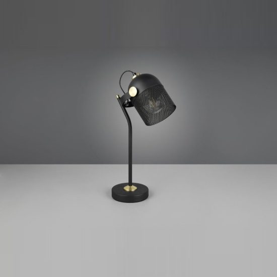 Lampada da scrivania per ufficio moderna nera oro satinato con testa traforata
