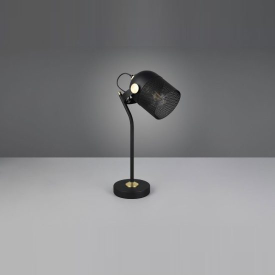 Lampada da scrivania per ufficio moderna nera oro satinato con testa traforata