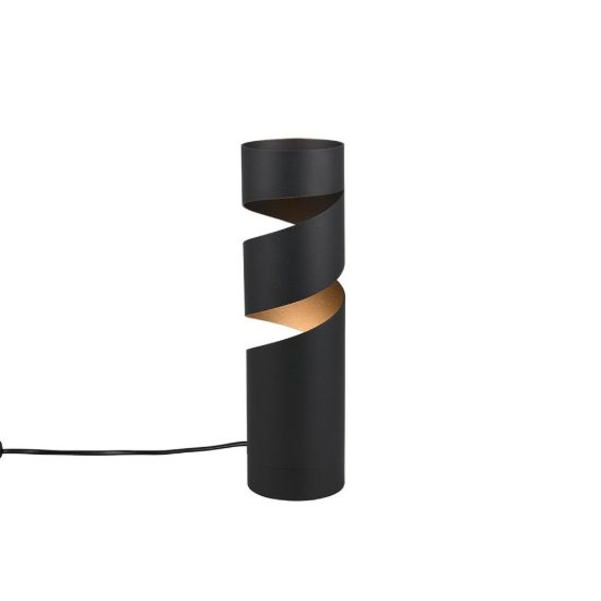 Abat-jour per comodino moderno nero a forma di cavatappi