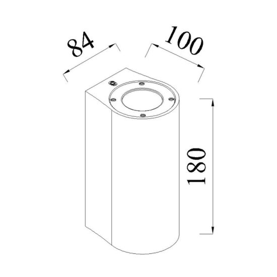 Applique da esterno cemento bianco ip65 bi emissione