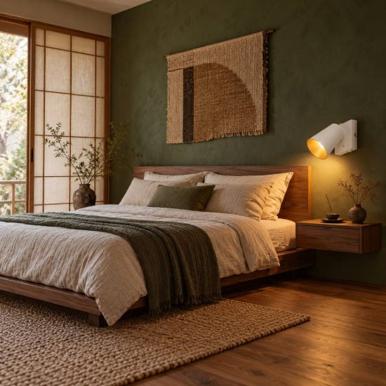 Applique per comodino camera da letto bianca con anello intercambiabile bianco o oro interruttore