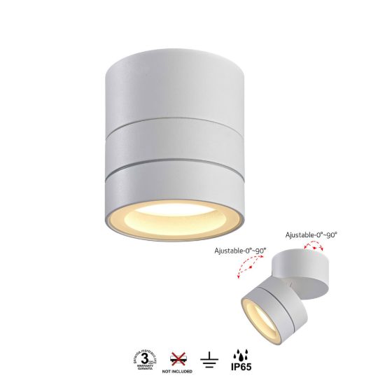 Faretto da esterno ip65 orientabile bianco tondo