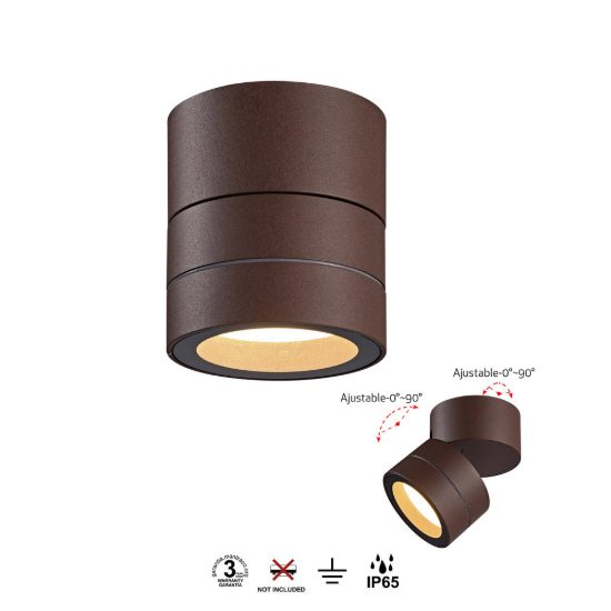 Faretto da soffitto per esterno orientabile corten ip65