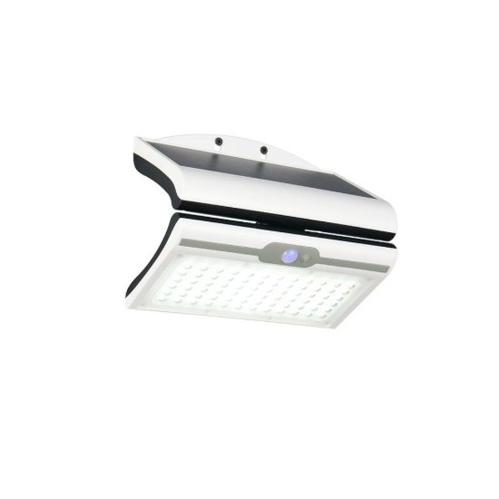 Applique da esterno solare led 5w 4000k con sensore di movimento ip44 orientabile bianca