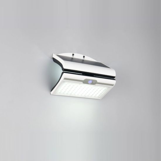 Applique da esterno solare led 5w 4000k con sensore di movimento ip44 orientabile bianca