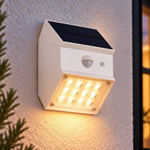 Applique da esterno solare led 2,5w cct 3000k 4000k 6000k con sensore di movimento ip65 bianca