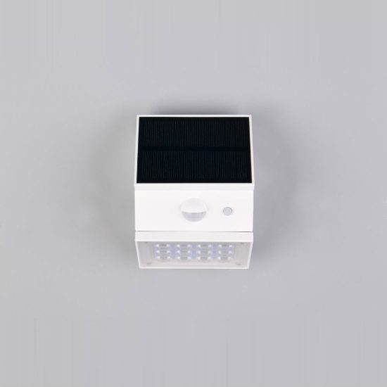 Applique da esterno solare led 2,5w cct 3000k 4000k 6000k con sensore di movimento ip65 bianca