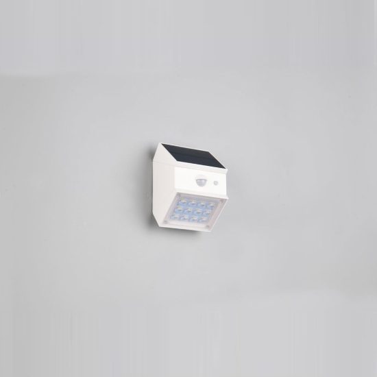 Applique da esterno solare led 2,5w cct 3000k 4000k 6000k con sensore di movimento ip65 bianca