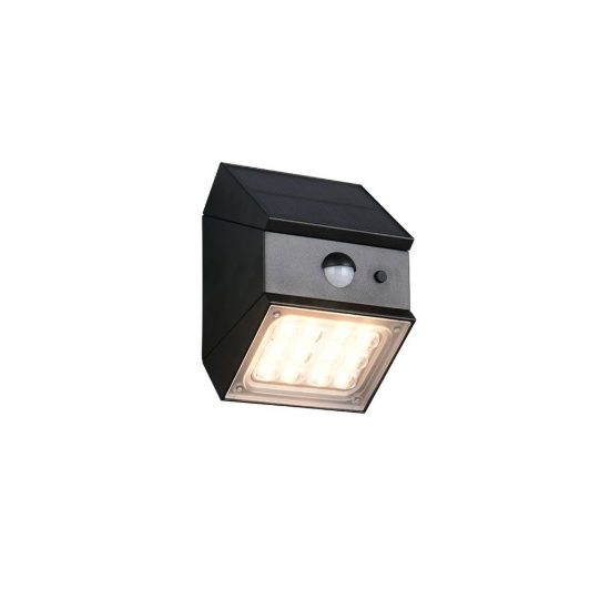 Applique da esterno solare led 2,5w cct 3000k 4000k 6000k con sensore di movimento ip65 nera