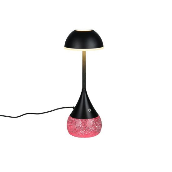 Abat-jour led 4,5w cct 3000k 4200k 6500k rgb touch per comodino nero con base luminosa trasparente