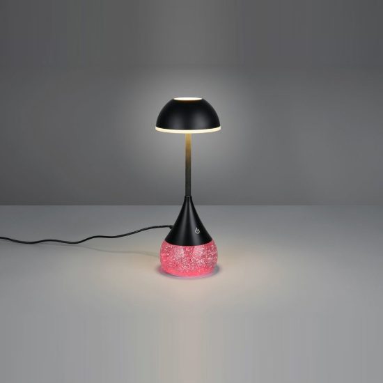 Abat-jour led 4,5w cct 3000k 4200k 6500k rgb touch per comodino nero con base luminosa trasparente