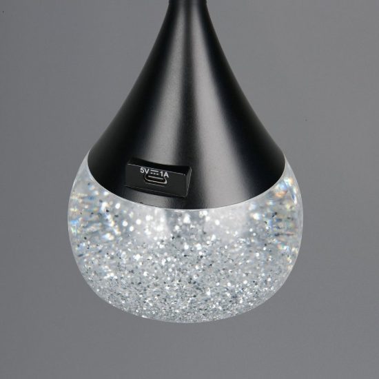 Abat-jour led 4,5w cct 3000k 4200k 6500k rgb touch per comodino nero con base luminosa trasparente