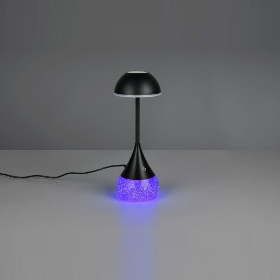 Abat-jour led 4,5w cct 3000k 4200k 6500k rgb touch per comodino nero con base luminosa trasparente