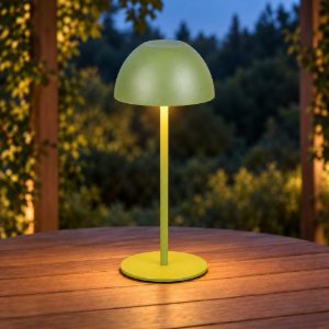 Lampada da tavolino ricaricabile da esterno led 2w 3000k touch ip44 moderna verde a forma di fungo