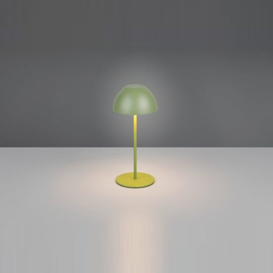 Lampada da tavolino ricaricabile da esterno led 2w 3000k touch ip44 moderna verde a forma di fungo