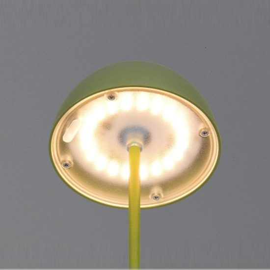 Lampada da tavolino ricaricabile da esterno led 2w 3000k touch ip44 moderna verde a forma di fungo