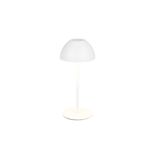 Lampada da tavolino ricaricabile da esterno led 2w 3000k touch ip44 moderna bianca a forma di fungo