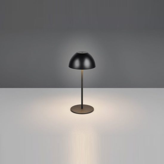 Lampada da tavolino ricaricabile da esterno led 2w 3000k touch ip44 moderna nera a forma di fungo
