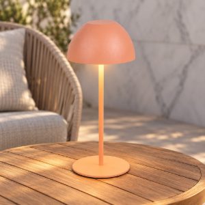 Lampada da tavolino ricaricabile da esterno led 2w 3000k touch ip44 moderna pesca a forma di fungo