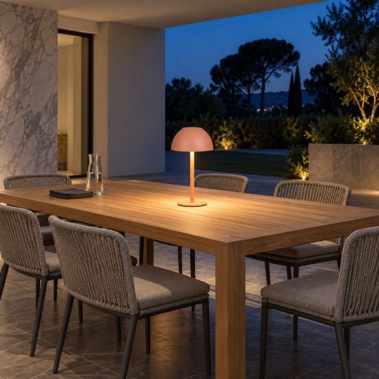 Lampada da tavolino ricaricabile da esterno led 2w 3000k touch ip44 moderna pesca a forma di fungo