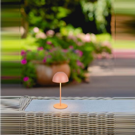 Lampada da tavolino ricaricabile da esterno led 2w 3000k touch ip44 moderna pesca a forma di fungo
