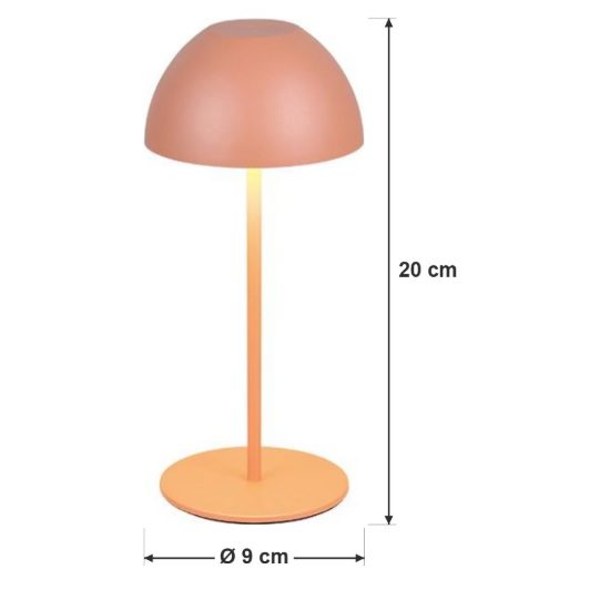 Lampada da tavolino ricaricabile da esterno led 2w 3000k touch ip44 moderna pesca a forma di fungo