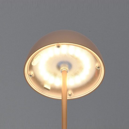 Lampada da tavolino ricaricabile da esterno led 2w 3000k touch ip44 moderna caffe a forma di fungo