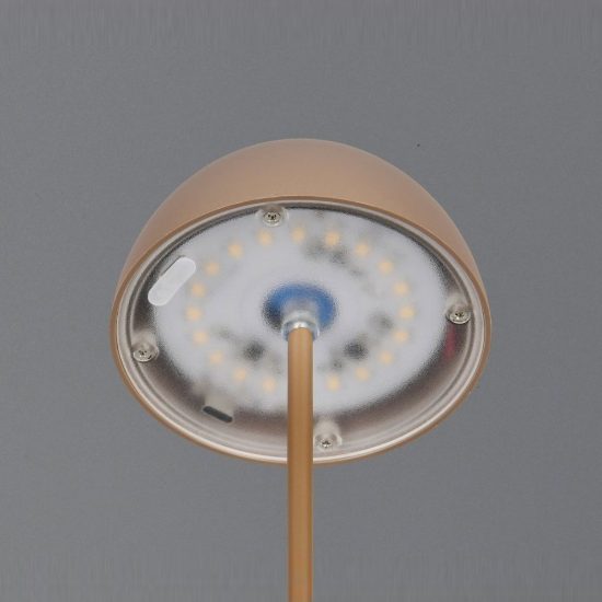 Lampada da tavolino ricaricabile da esterno led 2w 3000k touch ip44 moderna caffe a forma di fungo
