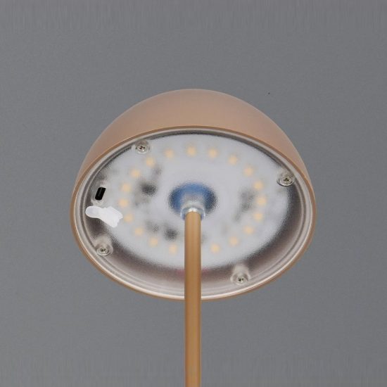 Lampada da tavolino ricaricabile da esterno led 2w 3000k touch ip44 moderna caffe a forma di fungo