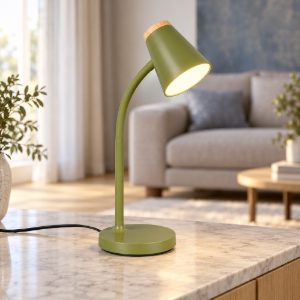 Lampada da scrivania led 4,5w 3000k per ufficio con braccio flessibile verde